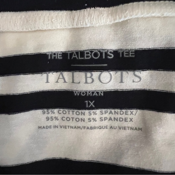 Talbots Classic Turtleneck Striped Stretchy Long Sleeve Top Size 1X in EUC - Picture 4 of 5